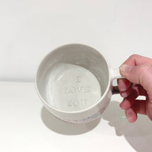 Load image into Gallery viewer, Speckled Pink ‘I LOVE YOU’ Mug